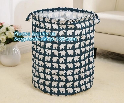 Cesta tejida de la cuerda del algodón del diseño del color de encargo hecho a mano de las cestas del almacenamiento nueva, cesta plegable del almacenamiento de la lona, bolsos del lavadero