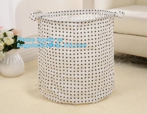 Cesta tejida de la cuerda del algodón del diseño del color de encargo hecho a mano de las cestas del almacenamiento nueva, cesta plegable del almacenamiento de la lona, bolsos del lavadero