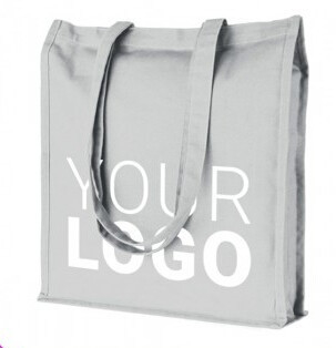 La bolsa de asas blanca llana promocional del algodón de la manija con el bolso de encargo de la tela de algodón del logotipo, Logo Printed Cotton Canvas de encargo caliente