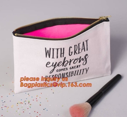 La pequeña pequeña lona de algodón del uso que embala compone el bolso, diseño de encargo de la fábrica que el algodón orgánico personalizado compone bagease del bolso