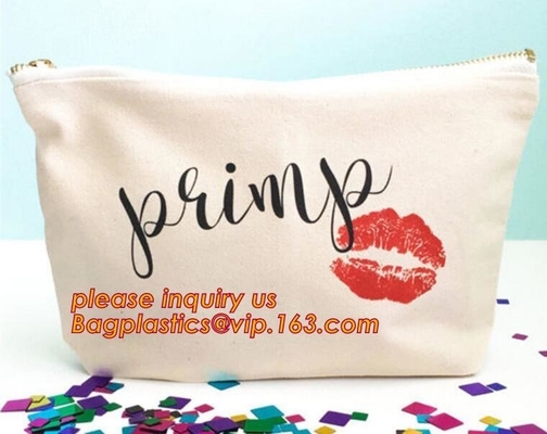 La pequeña pequeña lona de algodón del uso que embala compone el bolso, diseño de encargo de la fábrica que el algodón orgánico personalizado compone bagease del bolso
