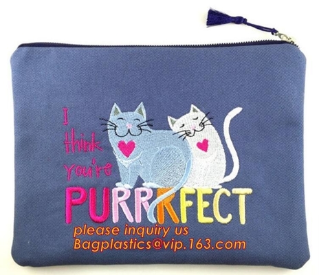 La pequeña pequeña lona de algodón del uso que embala compone el bolso, diseño de encargo de la fábrica que el algodón orgánico personalizado compone bagease del bolso