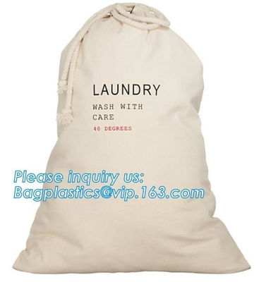 Bolso diario reciclable de moda de encargo del lavado del lavadero del algodón del uso, bagea impreso grande del bagplastics del bolso del lavadero del hotel del algodón