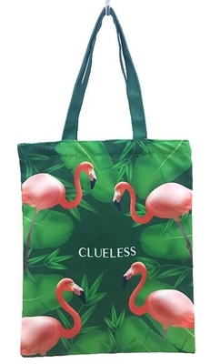 Llano del estilo de la manija que imprime el bolso de Tote Bag School Canvas del algodón, handmad natural de la manija de la ropa del polvo del totalizador de la lona de algodón del gimnasio