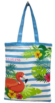 Llano del estilo de la manija que imprime el bolso de Tote Bag School Canvas del algodón, handmad natural de la manija de la ropa del polvo del totalizador de la lona de algodón del gimnasio