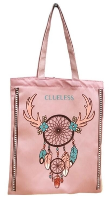 Llano del estilo de la manija que imprime el bolso de Tote Bag School Canvas del algodón, handmad natural de la manija de la ropa del polvo del totalizador de la lona de algodón del gimnasio