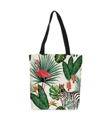 venta al por mayor promocional 100%, totalizador orgánico de la bolsa de asas de la lona de algodón de la impresión de encargo del bolso de la lona de la manija del algodón de la lona amistosa de Eco