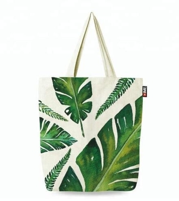 La lona de algodón llana blanca y negra al por mayor maneja la bolsa de asas negra de la lona, bolso natural en blanco de la lona de algodón sin logotipo