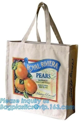 bolso del algodón, material de algodón y bolso manejado del algodón del estilo, bolso de compras del totalizador de la manija del algodón con el paquete del bagease de la impresión del logotipo