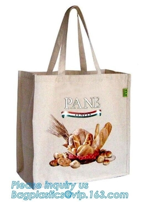 bolso del algodón, material de algodón y bolso manejado del algodón del estilo, bolso de compras del totalizador de la manija del algodón con el paquete del bagease de la impresión del logotipo