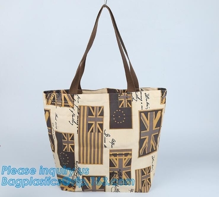 bolso del algodón, material de algodón y bolso manejado del algodón del estilo, bolso de compras del totalizador de la manija del algodón con el paquete del bagease de la impresión del logotipo