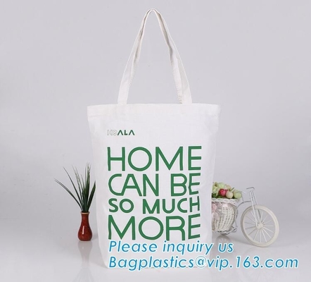 Manija larga comercial justa de la bolsa de asas de la lona de algodón del calicó, lona de algodón Tote Bag con el bolsillo adicional 2 afuera para el uso del día
