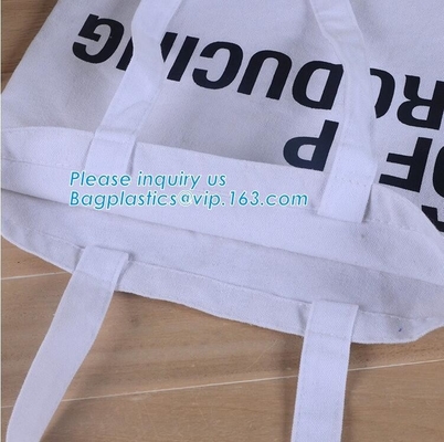 Bolso reciclable de doble uso del algodón del hombro de la manija que hace compras, totalizador manejado blanco por encargo b de la lona de algodón 12oz del fabricante
