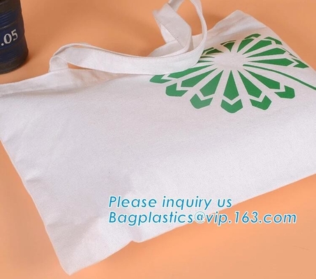 bolsos largos del algodón de la manija del bolso blanco del algodón buenos para el ambiente, bagease promocional del bolso de la manija de la bolsa de asas de compras del algodón