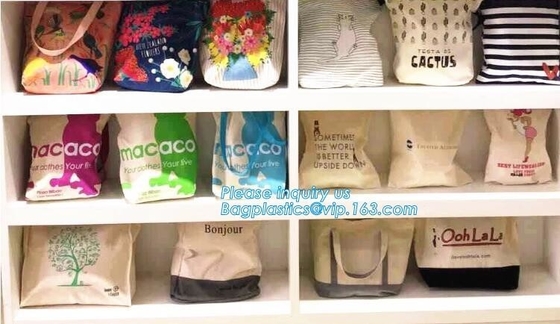 El algodón manejado natural Tote Bag For Packaging de la muselina, manejó el bolso del algodón de las compras del estilo, bagease de encargo del bolso del algodón del eco