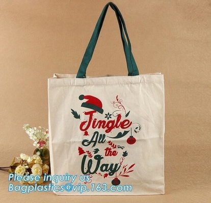 La bolsa de asas de compras del bolso de la manija del algodón con la impresión de encargo, enceró canva en blanco orgánico estándar del algodón de la manija de la cuerda del tamaño 12oz