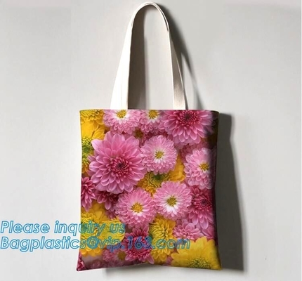 bolso de compras orgánico de la manija del algodón del 100%, bagease largo de encargo del bolso del algodón del logotipo de la impresión de la manija del totalizador de la moda de la lona de 06-12 onza