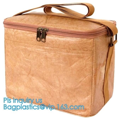 El tyvek amistoso de encargo de Eco almuerza el bolso aislado bolso del refrigerador, bolso aislado de papel de la fiambrera del papel de aluminio de Kraft del tyvek con sn