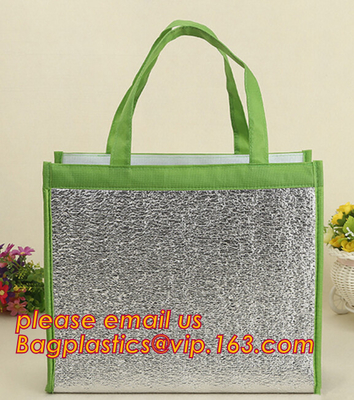 la bolsa de asas del refrigerador del poliéster del aislamiento térmico 600D, un bagease más fresco pac del bolso del hombro del aislamiento térmico del frío del papel de aluminio