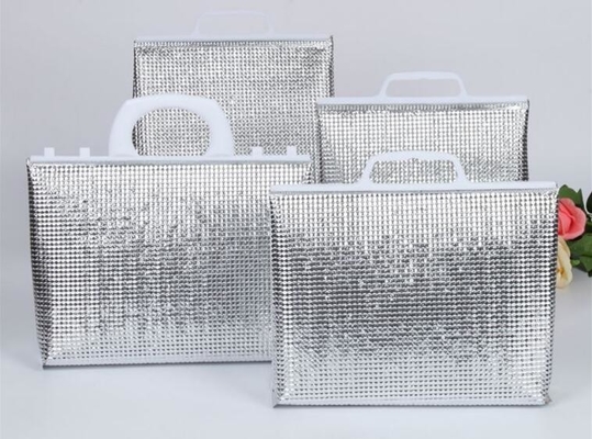 portador de la manija, bolso para el mercado japonés, bolso termal f del almuerzo del papel de aluminio de la comida del aislamiento térmico del aislamiento del refrigerador del almuerzo