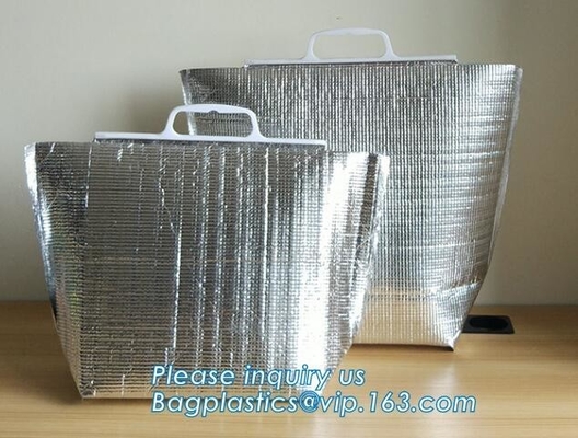 bolso refrigerado de fresco-custodia de reciclaje de encargo del almuerzo del aislamiento de la protección del medio ambiente, Ins promocional del poliéster 420D