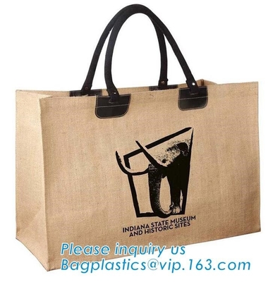 Eco natural reutilizable personalizó los bolsos de compras del yute de la arpillera, Pri de la playa de Tote Clutch Supplier Small Gift del vino de Eco que hacía compras