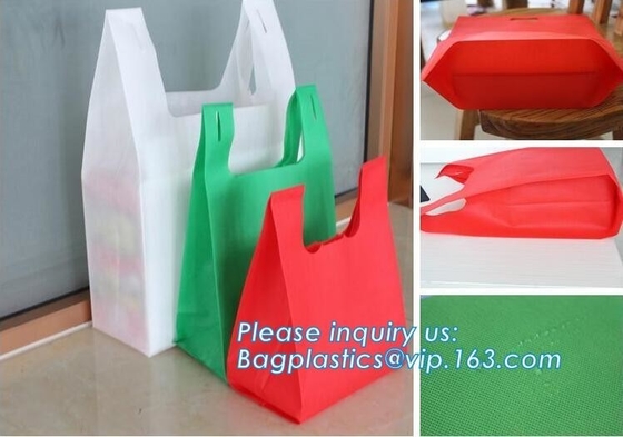 Logo Printed Non Woven Bag de encargo promocional, bolso no tejido promocional llano barato del totalizador con la impresión del logotipo, bagease,