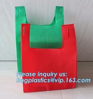 Logo Printed Non Woven Bag de encargo promocional, bolso no tejido promocional llano barato del totalizador con la impresión del logotipo, bagease,