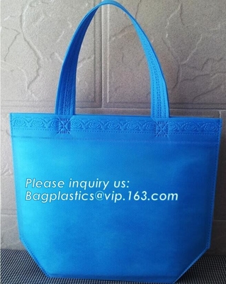 bolso no tejido al por mayor de la moda los 38*42*10cm 80gsm el 100% pp con la manija, el escudete y la parte inferior, Logo Printed de encargo promocional