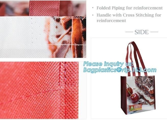 Haciendo compras imprimiendo el bolso plegable aislado tela, la bolsa de asas no tejida de encargo del bolso de los pp, al por mayor vista los vagos no tejidos del almacenamiento