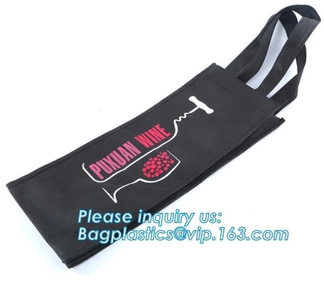 El bolso no tejido del logotipo de encargo, impresión no tejida del bolso, bolso tejido para el vino, lustre de alta calidad colorido laminó la aduana no w