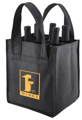 El polipropileno promocional de encargo de la tela del totalizador de las compras del vino laminó el bolso no no tejido, fabricante de la laminación wo de los pp