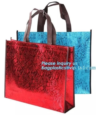 Bolso que hace compras no tejido modificado para requisitos particulares barato promocional de Eco del totalizador plegable de la tela, bolsos no tejidos reciclables de los PP, bagplastics