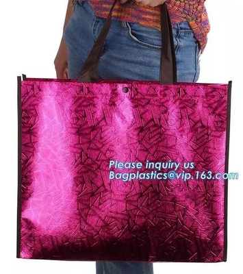 Bolso que hace compras no tejido modificado para requisitos particulares barato promocional de Eco del totalizador plegable de la tela, bolsos no tejidos reciclables de los PP, bagplastics
