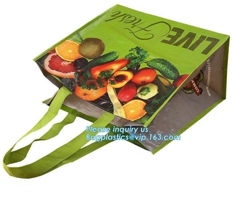 El bolso que hace compras plegable reutilizable promocional no tejido plegable de encargo del bolso, totalizador que hace compras de encargo recicla polypropy reutilizable