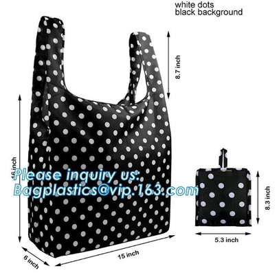 animal del poliéster 190T que dobla el bolso que hace compras reutilizable con la pequeños dirección reutilizables plegables plegables amistosos de la bolsa, del poliéster de Eco envío y