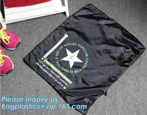 Bolso de lazo del algodón de la lona de la promoción, Mini Nylon Polyester Drawstring Bag impermeable, vagos del lazo del poliéster 190T/210d
