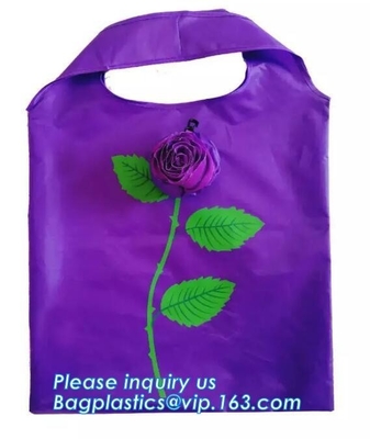 Bolso de compras plegable de moda del poliéster, diseño respetuoso del medio ambiente al por mayor de la fruta que dobla el bolso de compras reciclado del poliéster