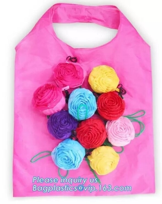 Bolso de compras plegable de moda del poliéster, diseño respetuoso del medio ambiente al por mayor de la fruta que dobla el bolso de compras reciclado del poliéster
