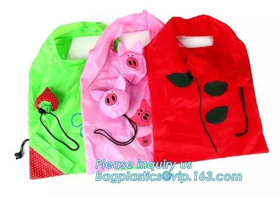 Bolso de compras plegable de moda del poliéster, diseño respetuoso del medio ambiente al por mayor de la fruta que dobla el bolso de compras reciclado del poliéster