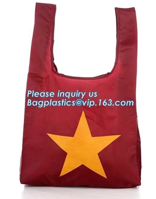 Bolso de lazo de nylon promocional del poliéster 190T del regalo de encargo 210D 420D pequeño, compras plegables del poliéster reutilizable