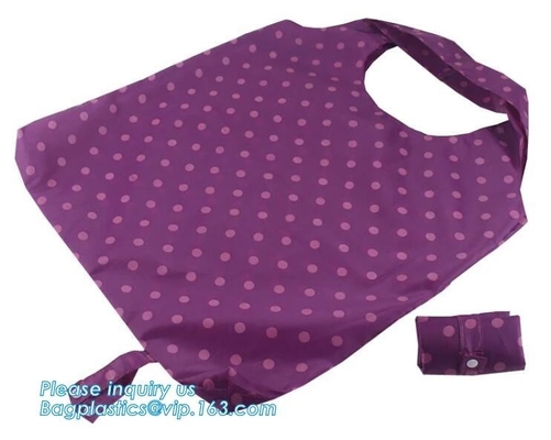 Bolso de lazo de nylon promocional del poliéster 190T del regalo de encargo 210D 420D pequeño, compras plegables del poliéster reutilizable