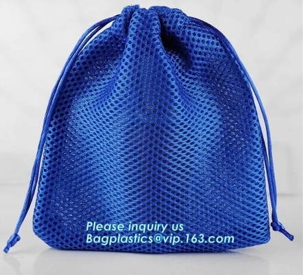 Tipo material de Softback de la malla de la visión clara y el acampar caminando la mochila del deporte del uso, deportes Mesh Bag Drawstring Backpack para el Soc