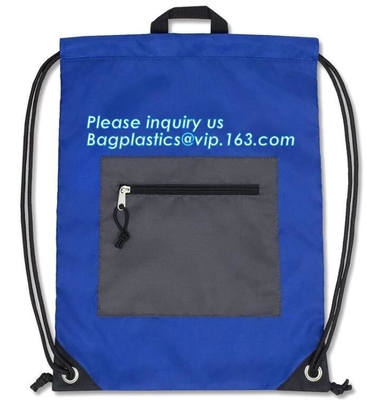 Bolso de lazo al por mayor de encargo barato del algodón de la lona de la promoción, prenda impermeable Mini Nylon Polyester Drawstring Bag bagplastic