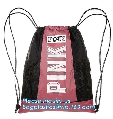 420D de moda Logo Polyester Drawstring Bag de encargo, modificó bagease no tejido actualizado del bolso para requisitos particulares de lazo del totalizador del poliéster