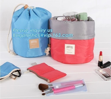 el cosmético grande impermeable del cilindro del envase compone el bolso con 3 mini bolsos, bolso cosmético, compone el bolso, bagease del bagplastics