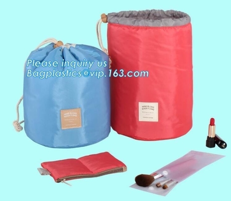 el cosmético grande impermeable del cilindro del envase compone el bolso con 3 mini bolsos, bolso cosmético, compone el bolso, bagease del bagplastics