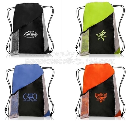 poliéster promocional de la calidad de la extremidad de la mochila del lazo del gimnasio, mochila, bolso resistente de la mochila del deporte, bolso del zapato del cierre de la secuencia
