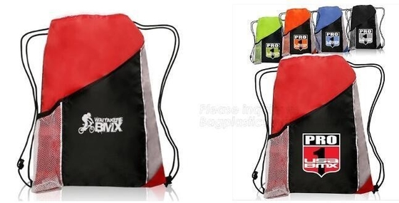 poliéster promocional de la calidad de la extremidad de la mochila del lazo del gimnasio, mochila, bolso resistente de la mochila del deporte, bolso del zapato del cierre de la secuencia