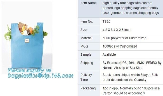 Bolso de compras metálico no tejido profesional modificado para requisitos particulares del poliéster, bolso de lazo del poliéster/bolso del poliéster de la promoción/de nylon
